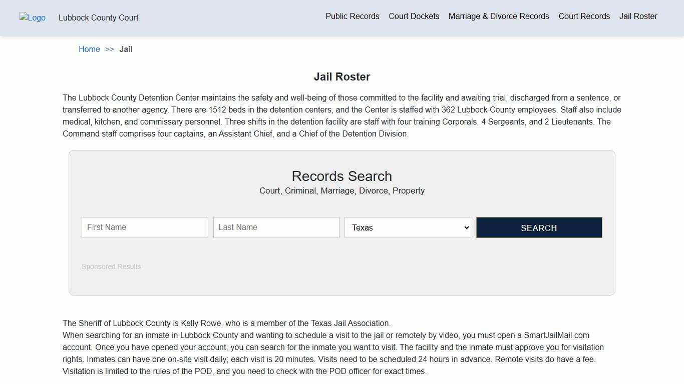 Jail Roster Lubbock County Court